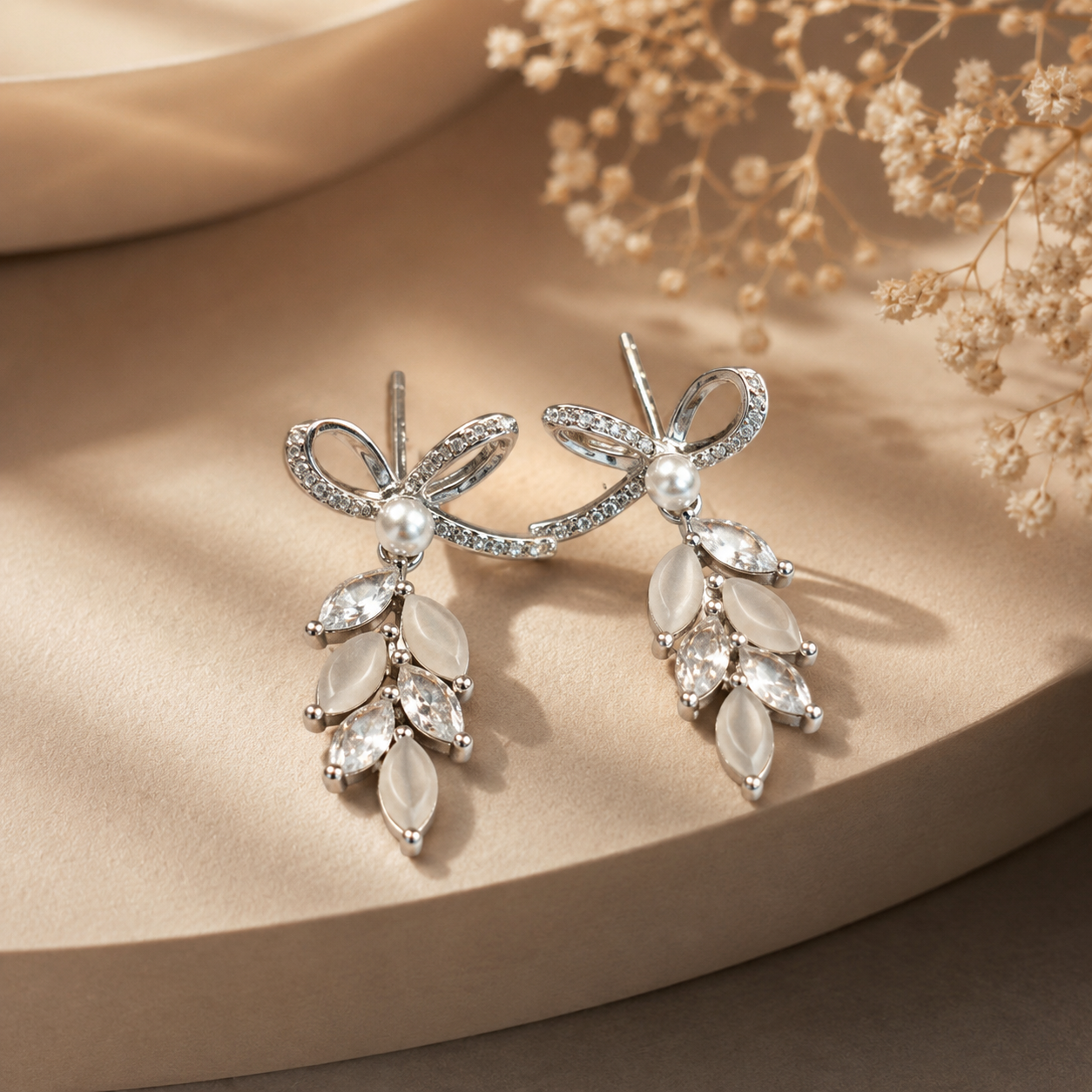 Whispers of Pearl and Petal Earrings | 925 Silver