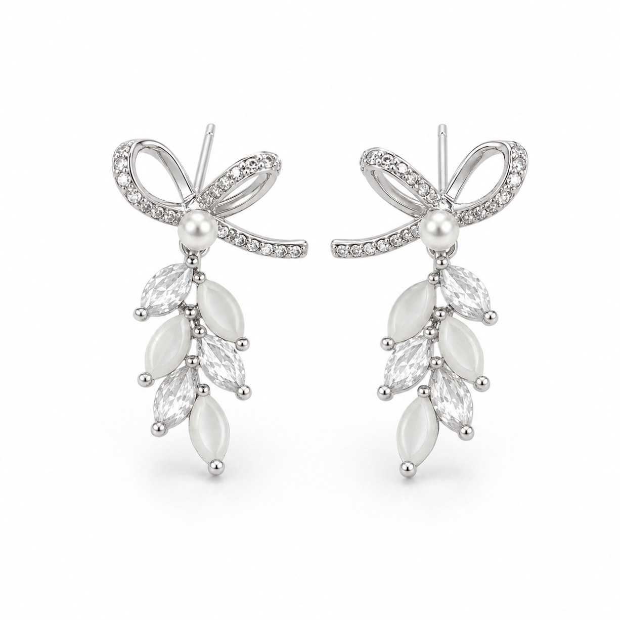 Whispers of Pearl and Petal Earrings | 925 Silver