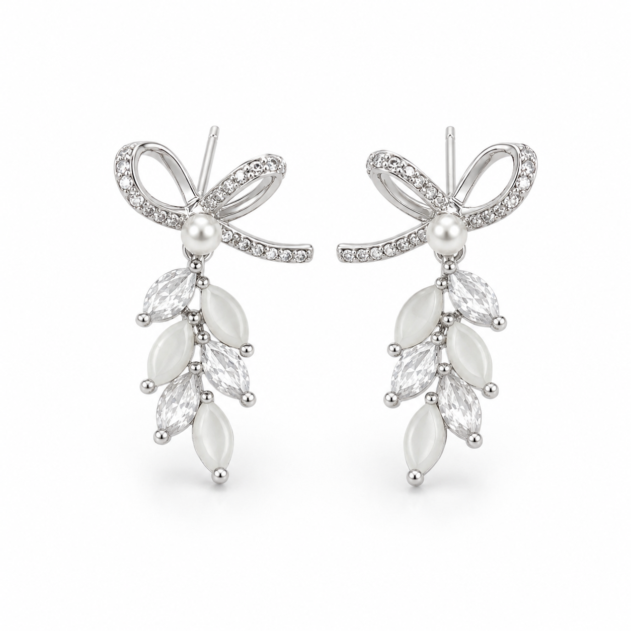 Whispers of Pearl and Petal Earrings | 925 Silver
