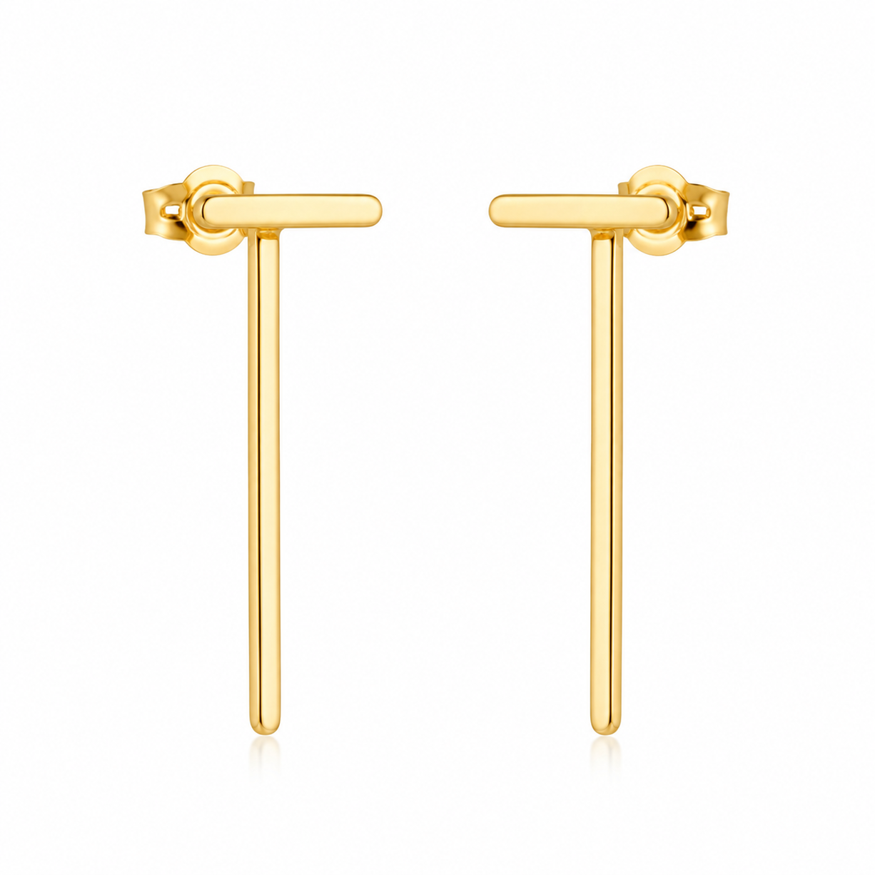 Chic Gold Bar Drop Earrings | 925 Silver