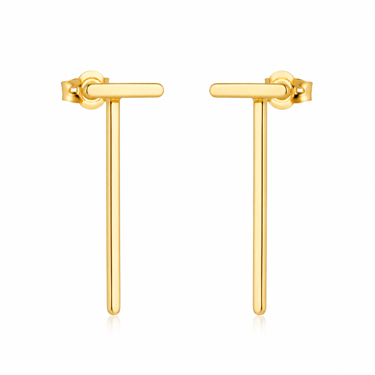 Chic Gold Bar Drop Earrings | 925 Silver