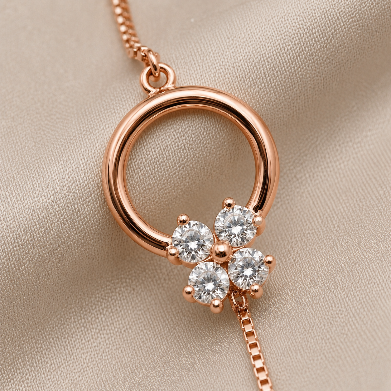 Circle of Rose Gold Grace Bracelet | 925 Silver