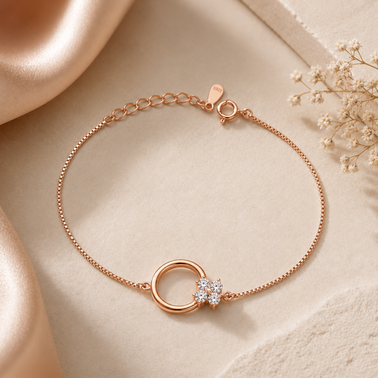Circle of Rose Gold Grace Bracelet | 925 Silver