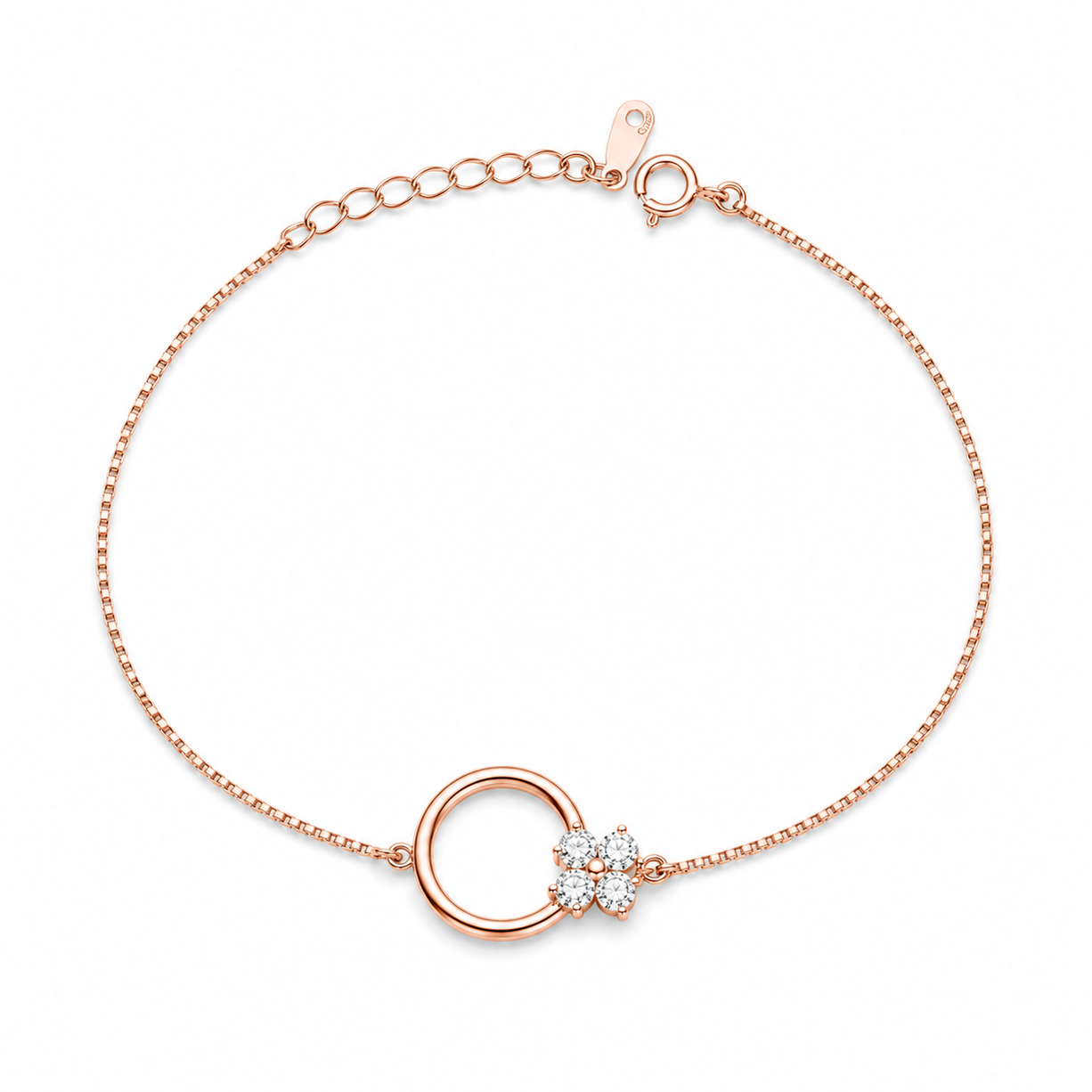 Circle of Rose Gold Grace Bracelet | 925 Silver