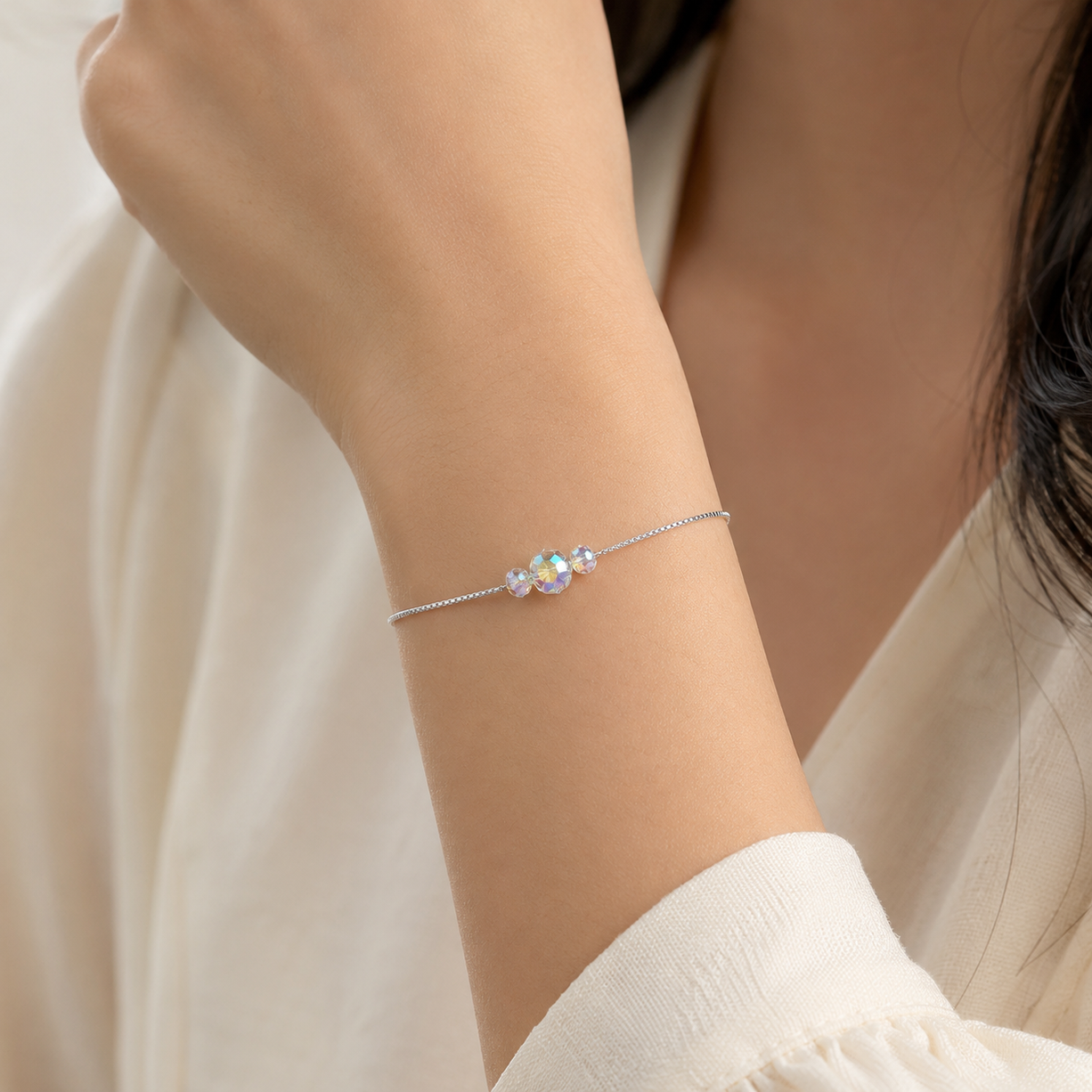 Crystal Glow Silver Bracelet | 925 Silver