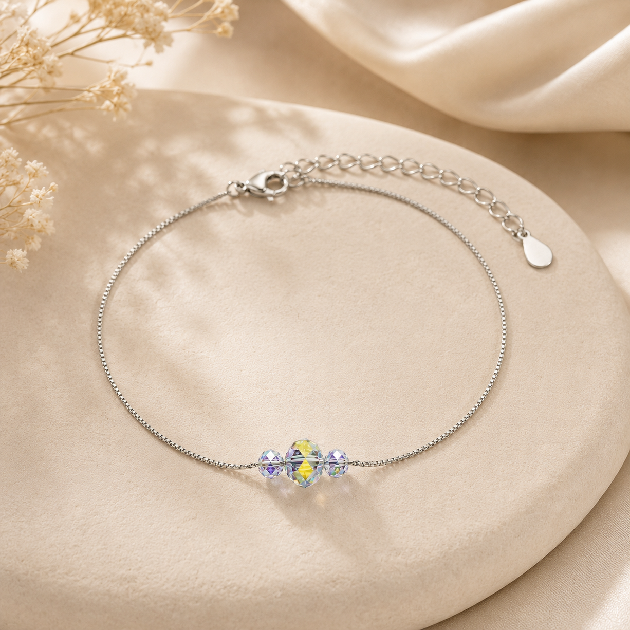Crystal Glow Silver Bracelet | 925 Silver