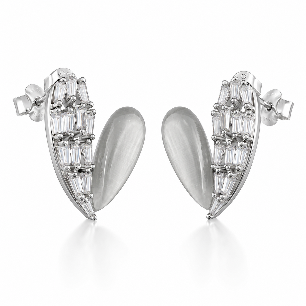 Crystal Hearts Earrings | 925 Silver