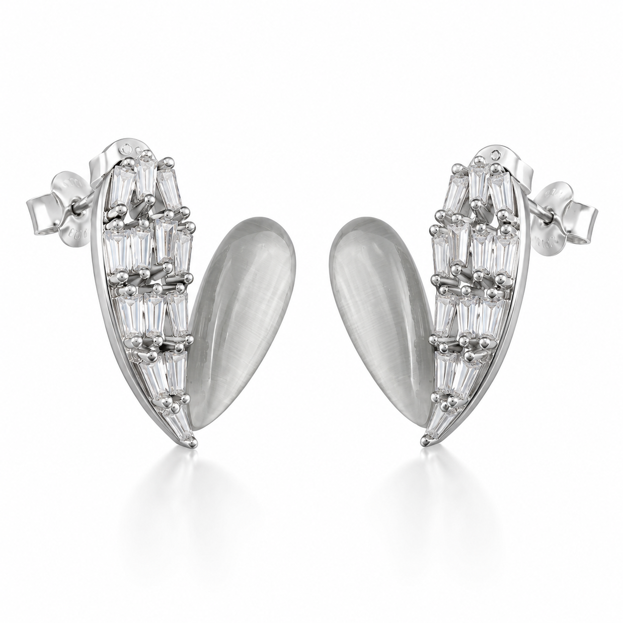 Crystal Hearts Earrings | 925 Silver