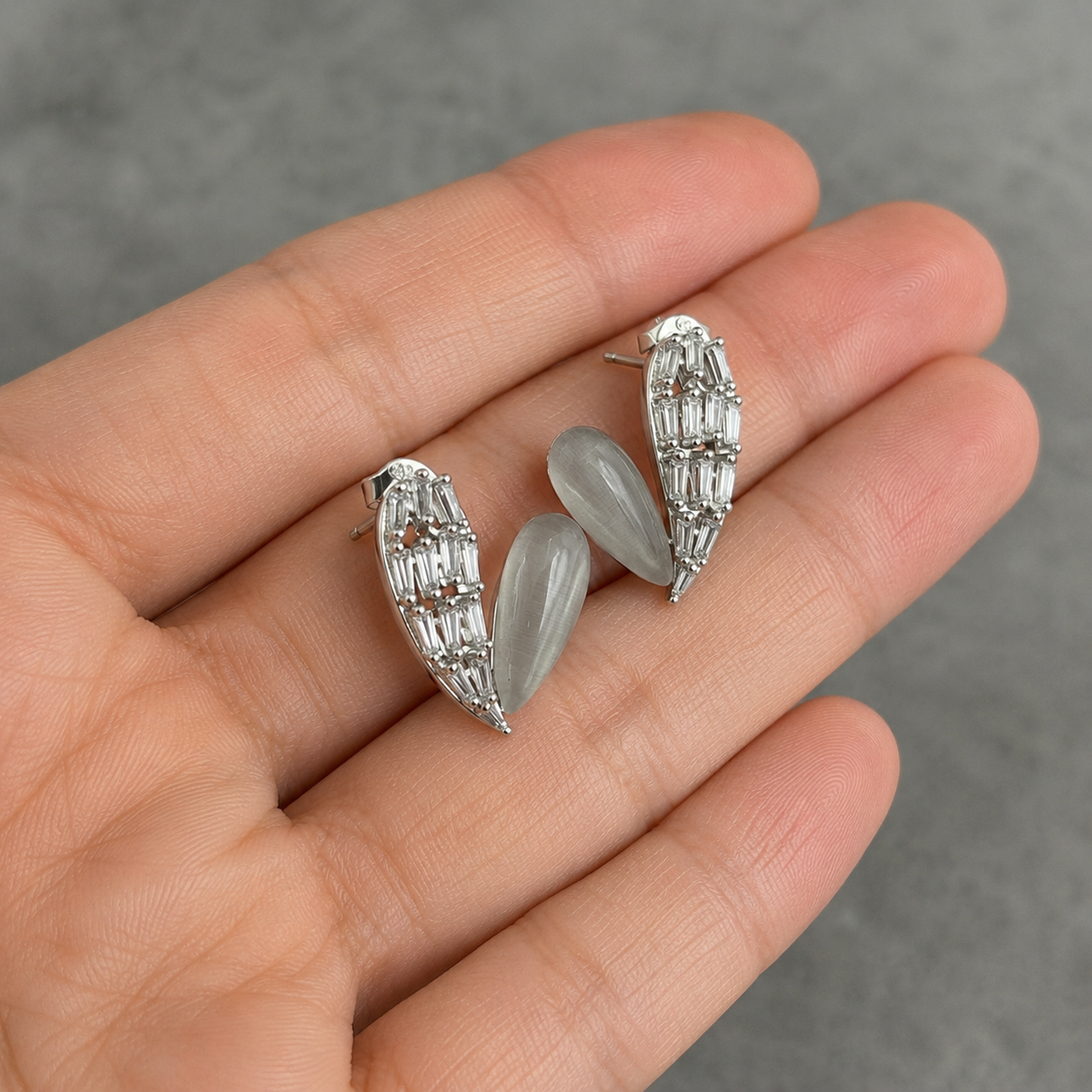 Crystal Hearts Earrings | 925 Silver