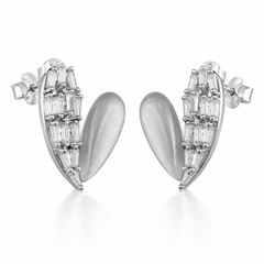 Crystal Hearts Earrings | 925 Silver