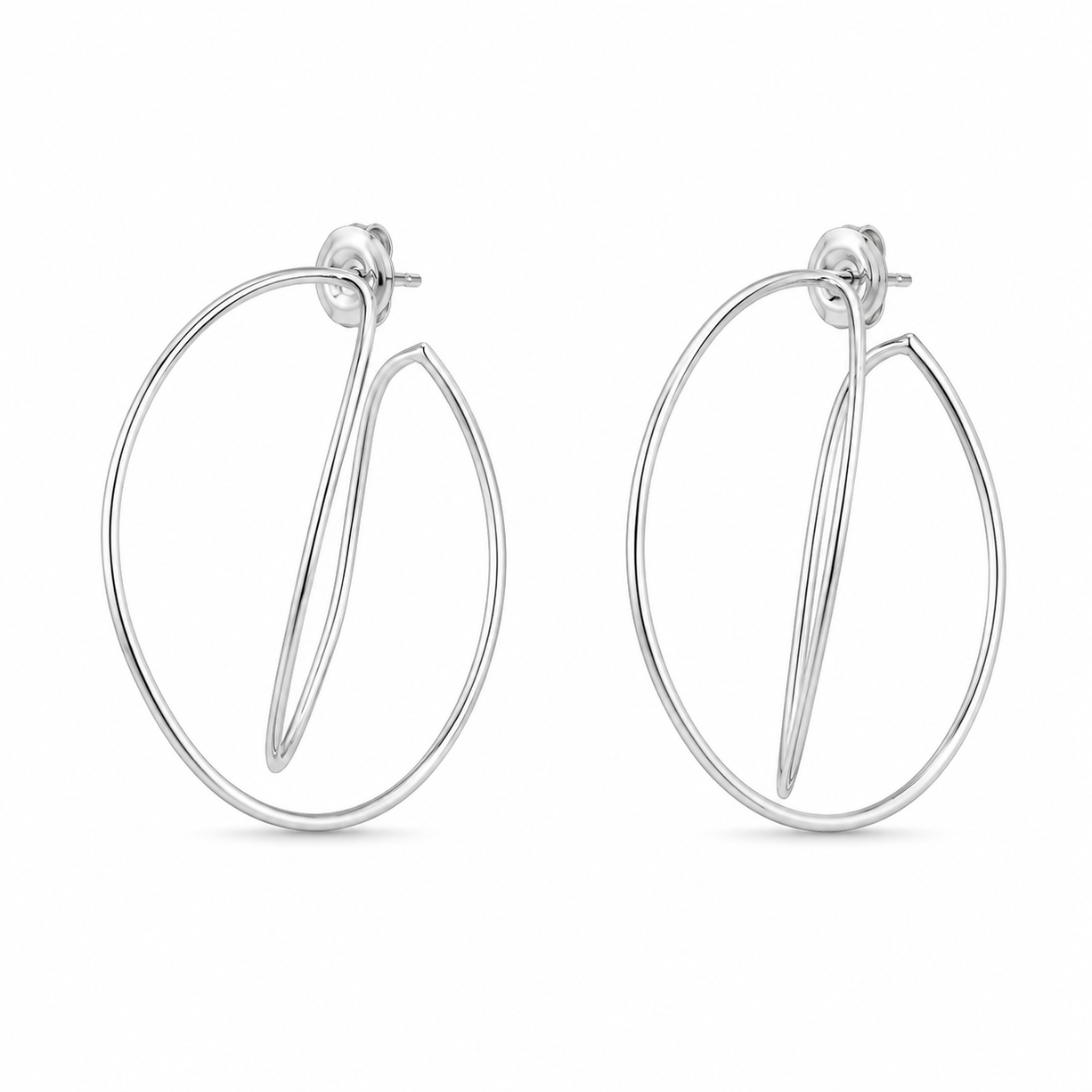 Double Hoop Statement Earrings | 925 Silver