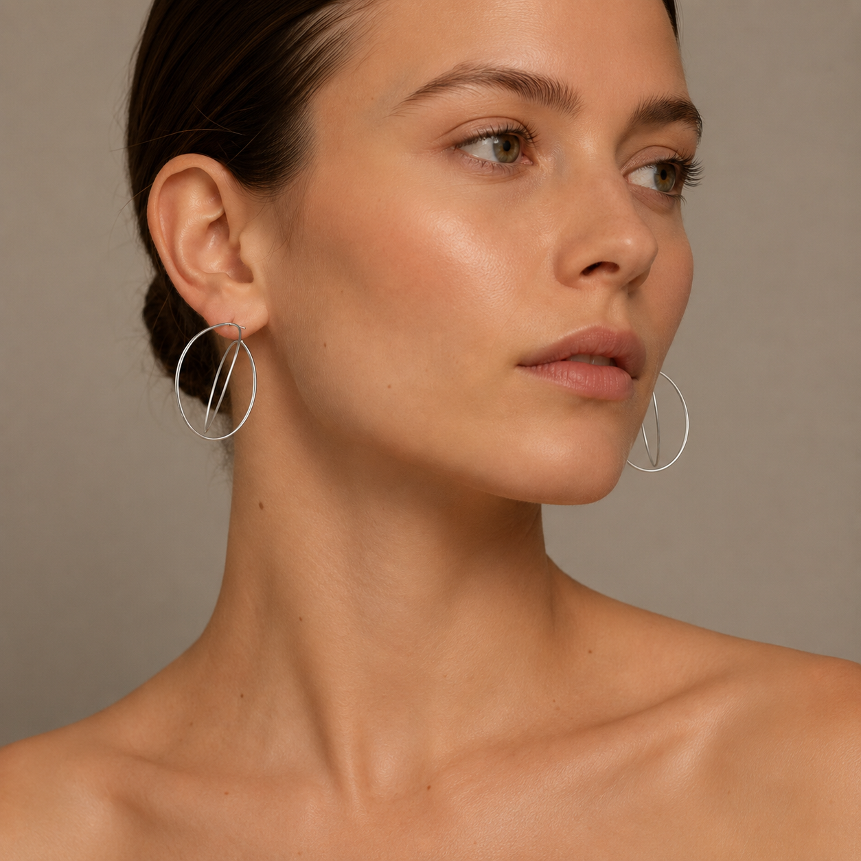 Double Hoop Statement Earrings | 925 Silver