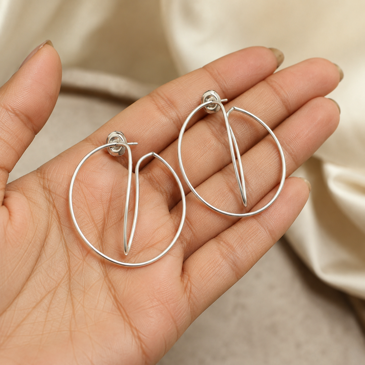 Double Hoop Statement Earrings | 925 Silver