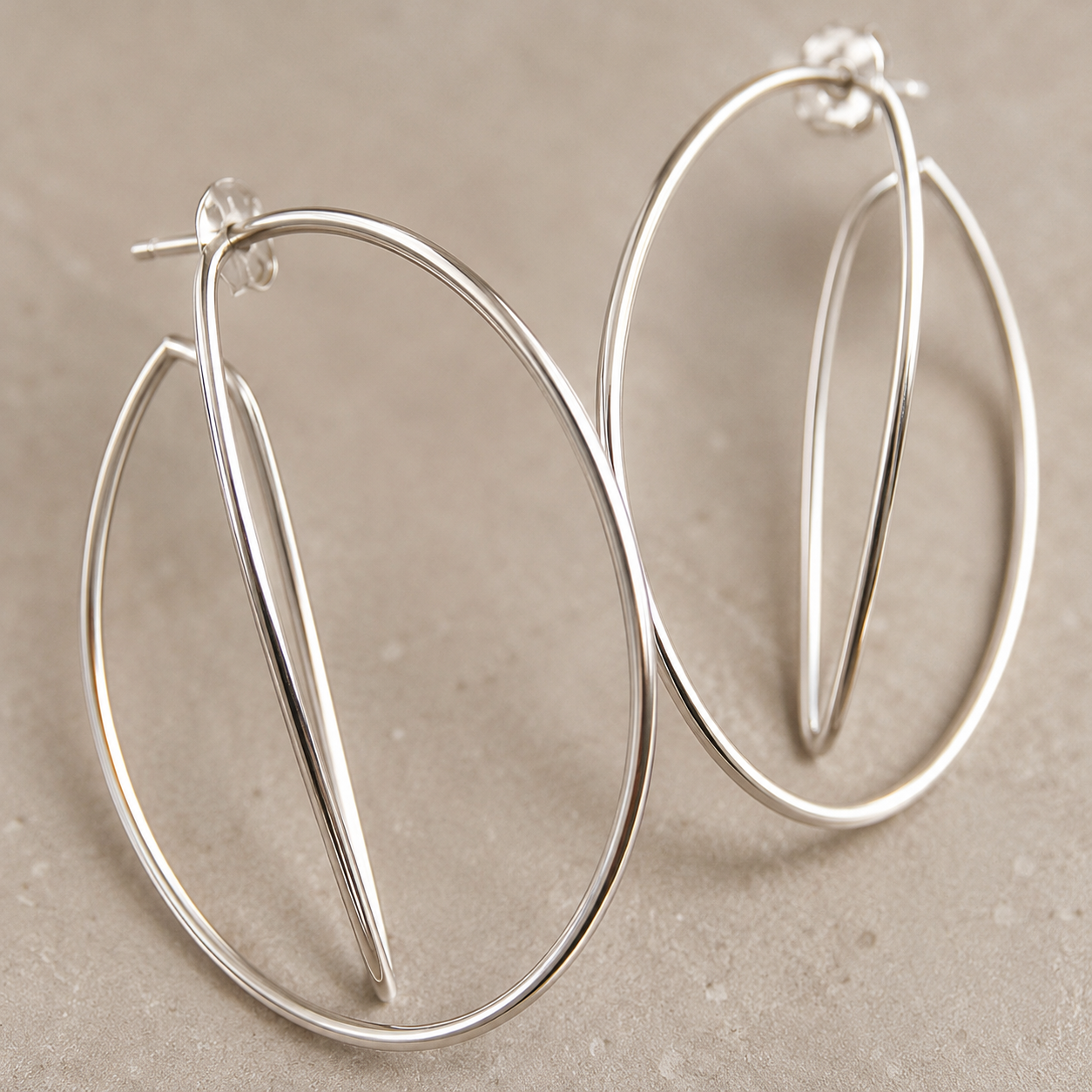 Double Hoop Statement Earrings | 925 Silver