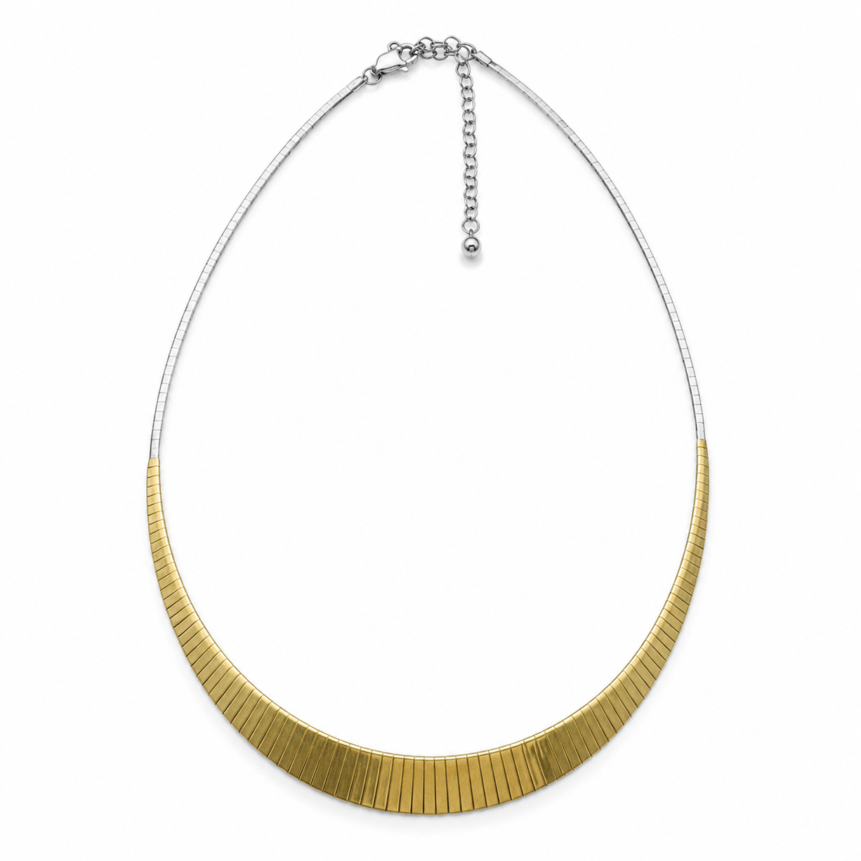 Dual Tone Sleek Omega Necklace | 925 Silver