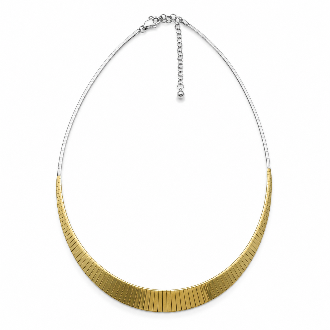Dual Tone Sleek Omega Necklace | 925 Silver
