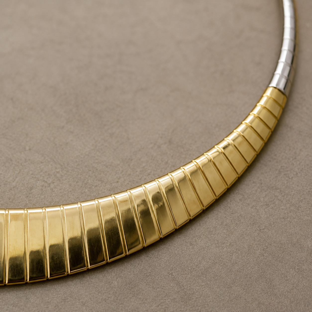 Dual Tone Sleek Omega Necklace | 925 Silver