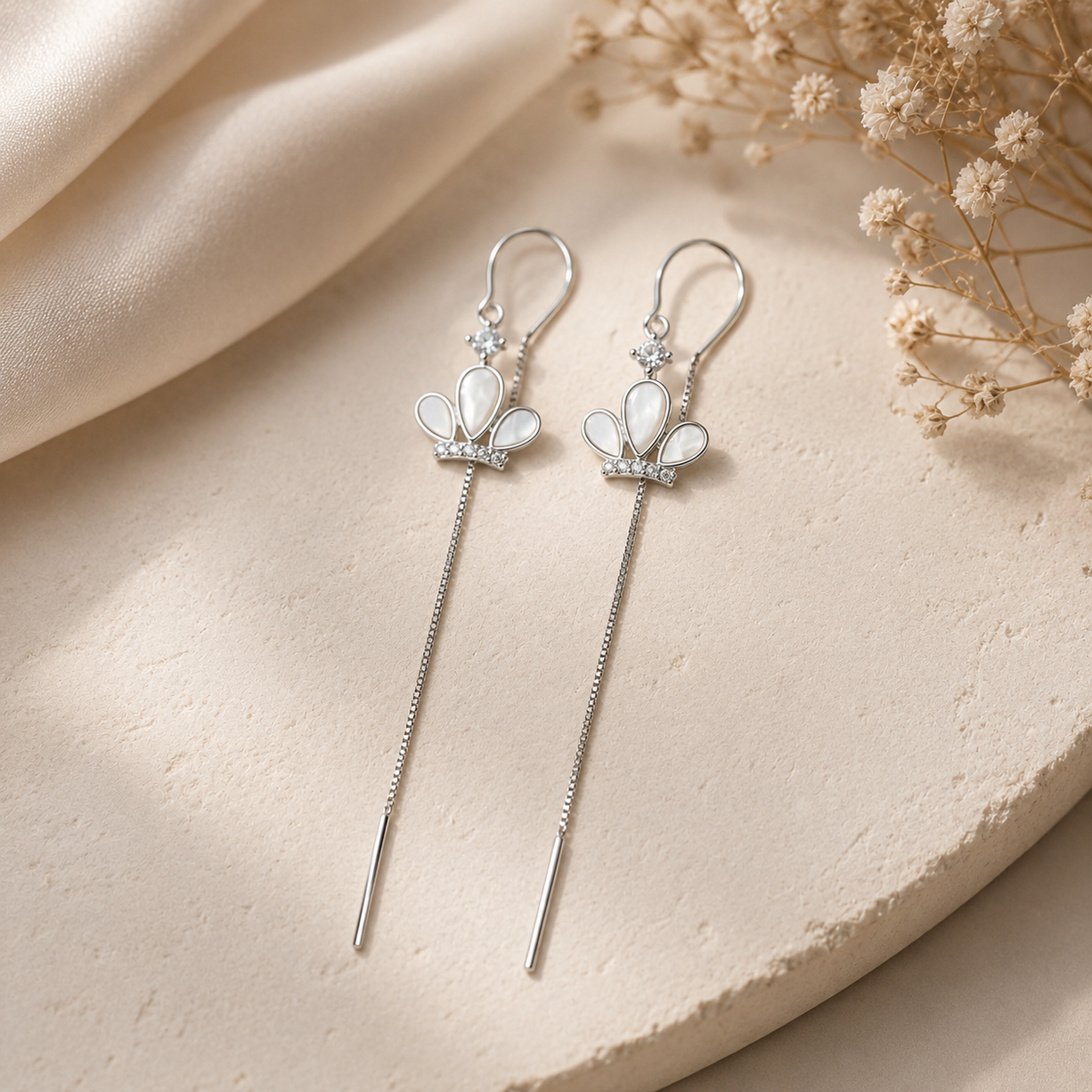 Flutter Pearl Trail Earrings | 925 Silver