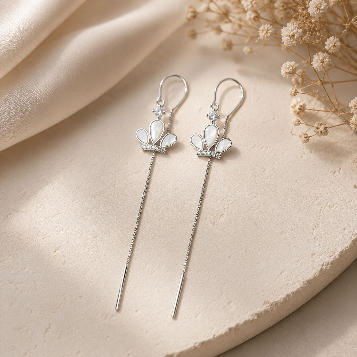 Flutter Pearl Trail Earrings | 925 Silver