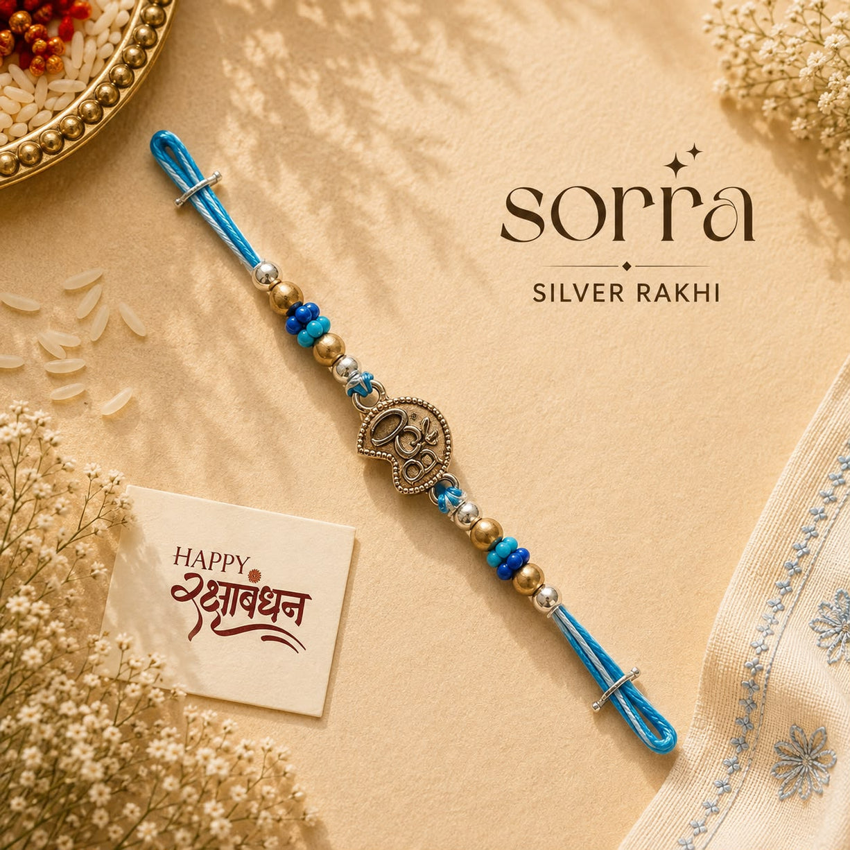 Ganesh Shield Silver Rakhi