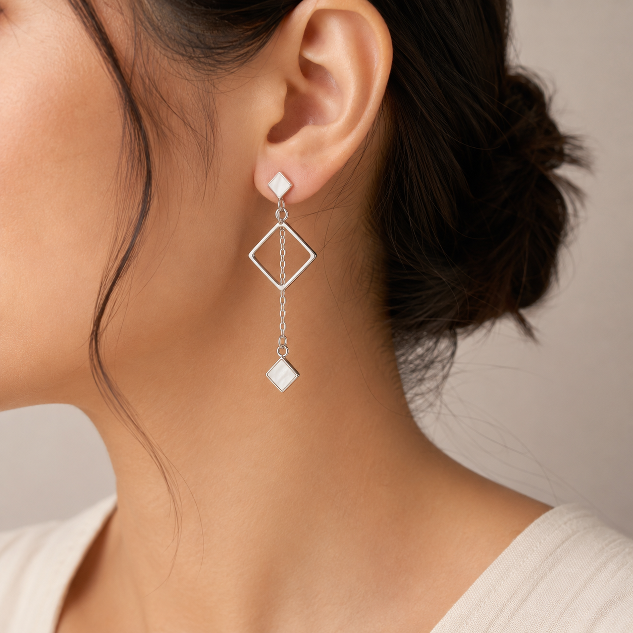 GeoCharm Silver Earrings | 925 Silver