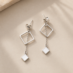 GeoCharm Silver Earrings | 925 Silver