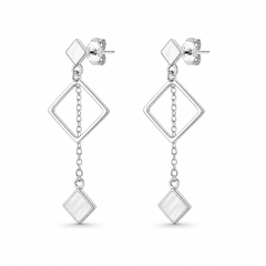 GeoCharm Silver Earrings | 925 Silver