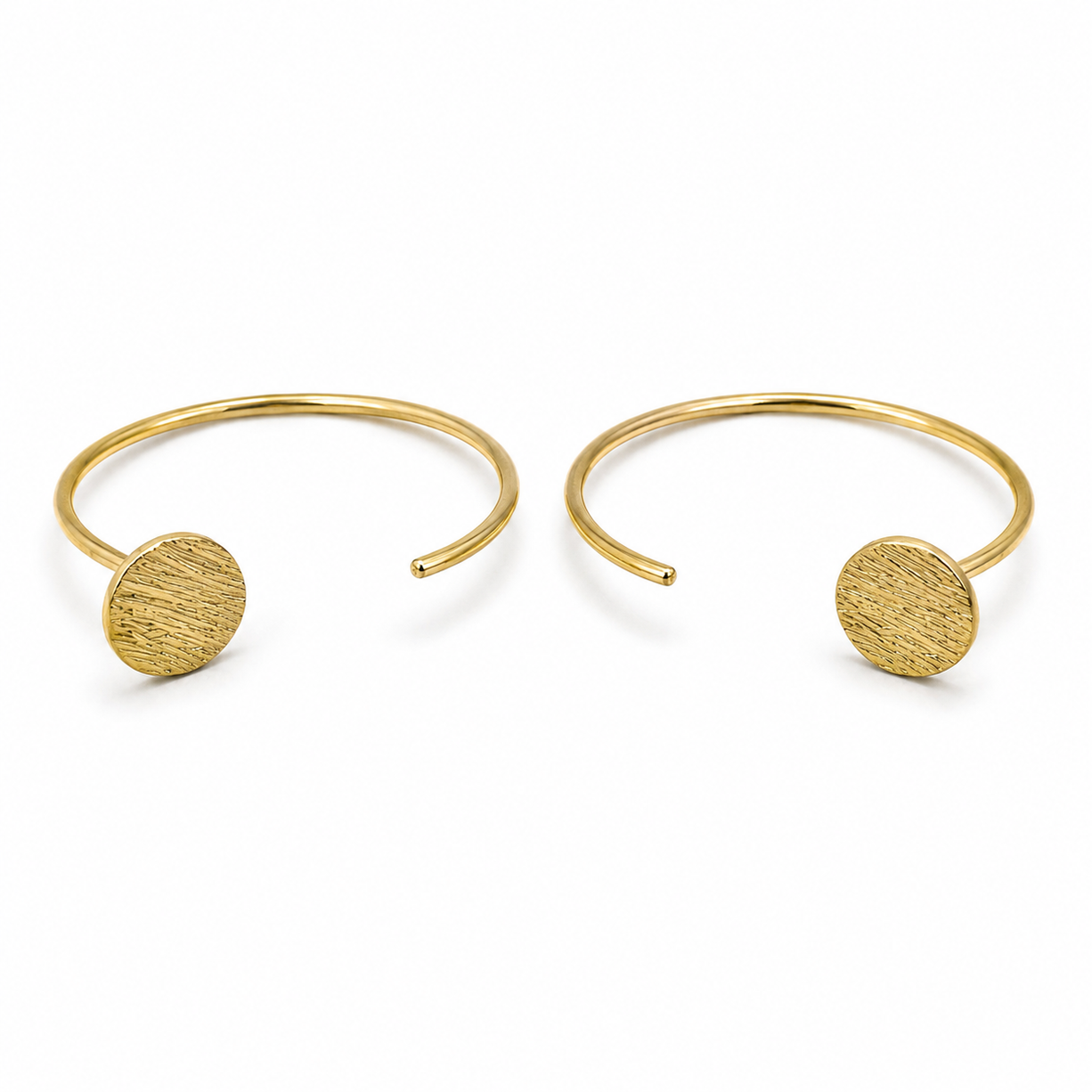 Golden Disc Mini Hoop Earrings | 925 Silver