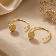 Golden Disc Mini Hoop Earrings | 925 Silver