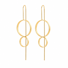 Golden Geo Threader Earrings | 925 Silver