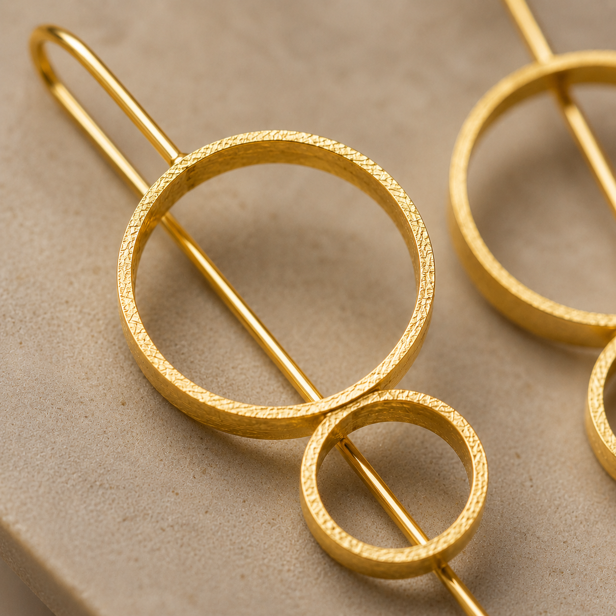 Golden Geo Threader Earrings | 925 Silver