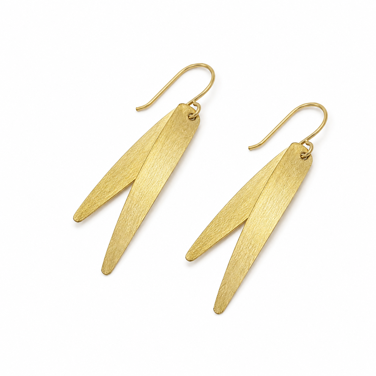 Golden Leaf Drop Earrings | 925 Silver