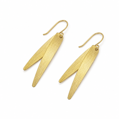 Golden Leaf Drop Earrings | 925 Silver