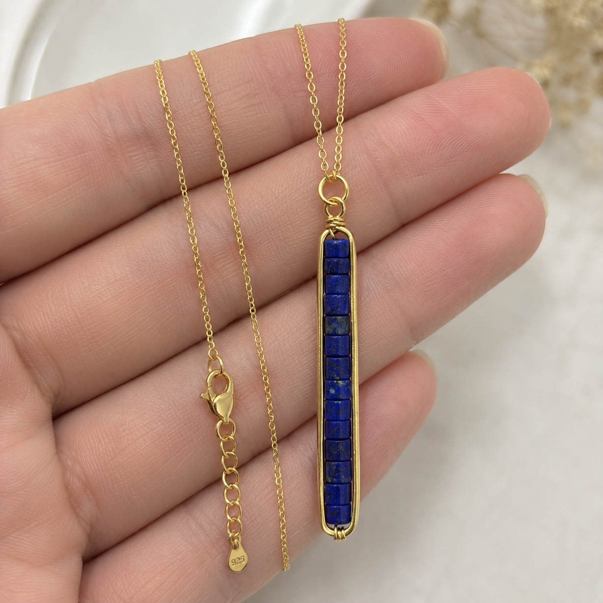 Indigo Rise Gemstone Pendant | 925 Silver