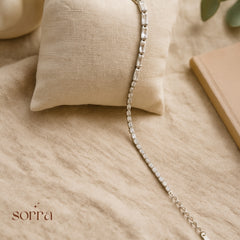 Crystal Square Tennis Bracelet | 925 Silver