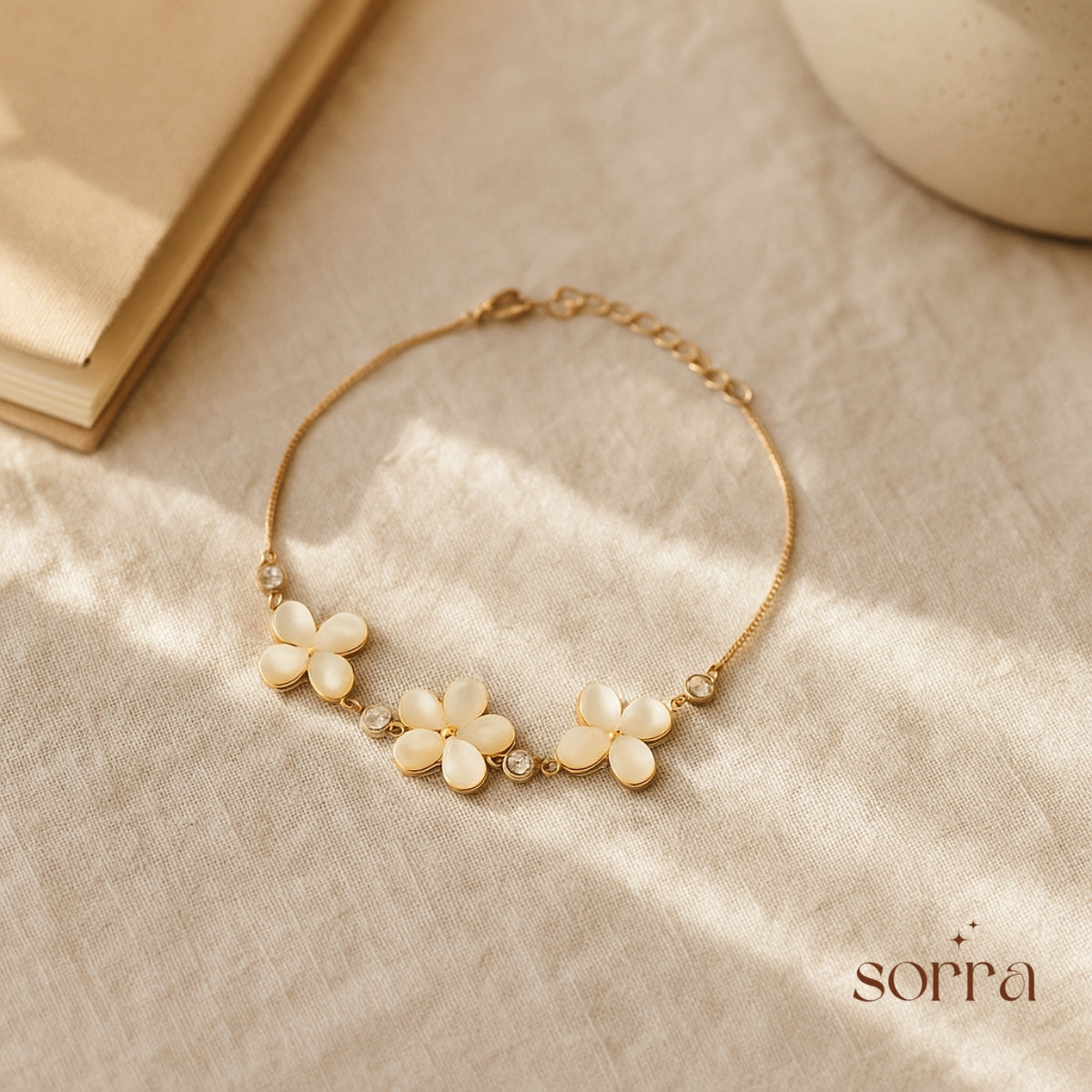 Blossom Muse Rose Gold Flower Bracelet | 925 Silver