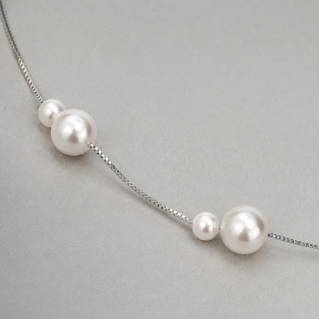 Lustre Line Delicate Pearl Necklace | 925 Silver