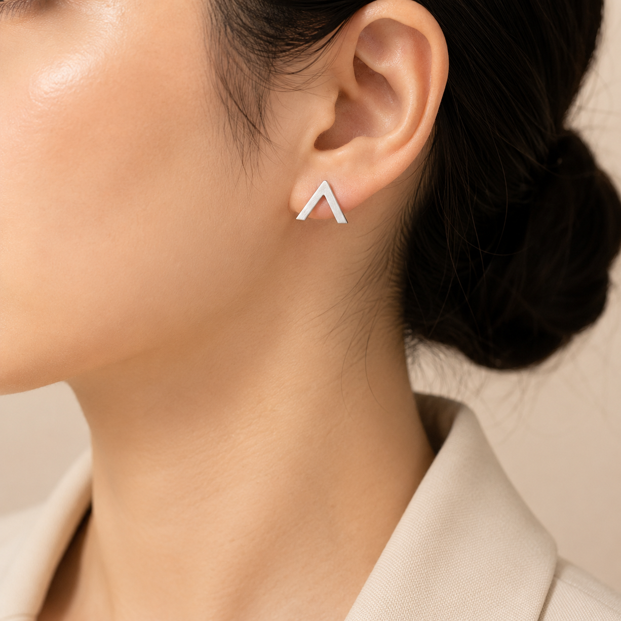 Mini V Line Earrings | 925 Silver