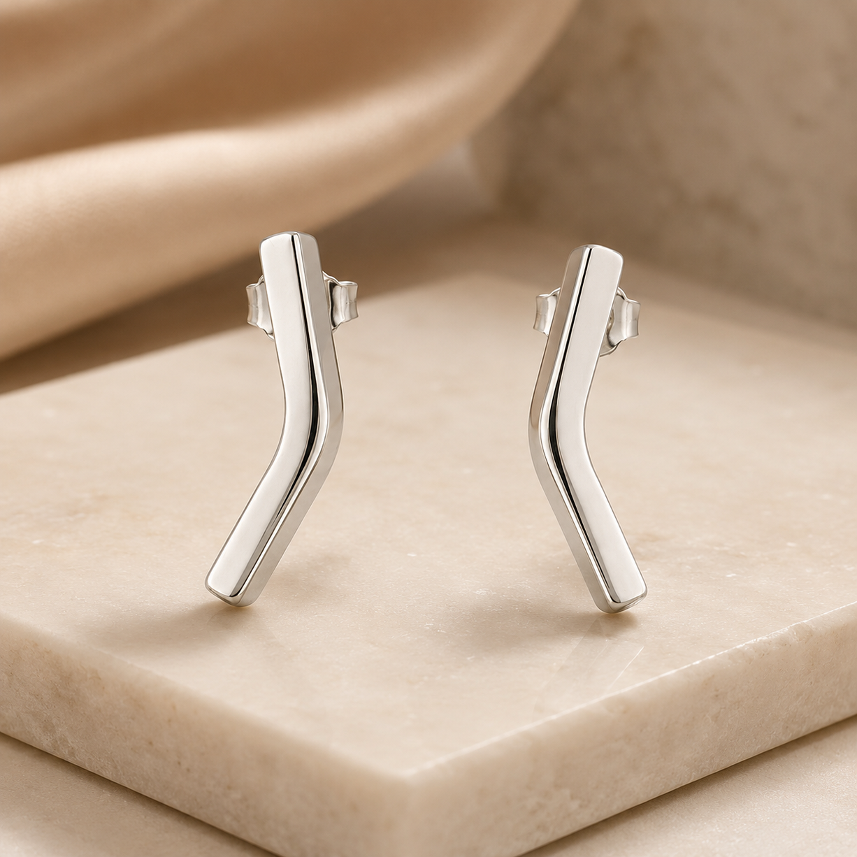 Minimal Silver Twist Studs | 925 Silver