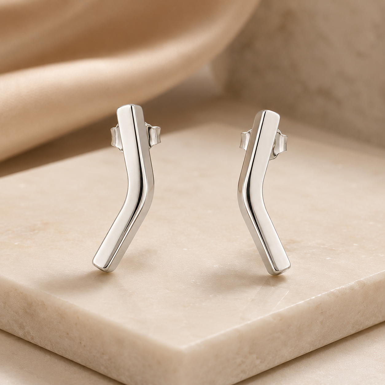 Minimal Silver Twist Studs | 925 Silver