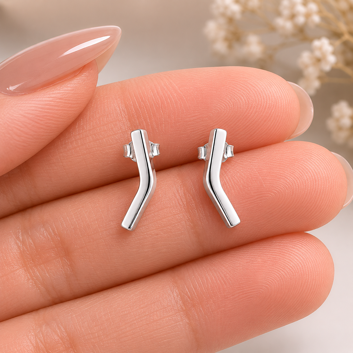 Minimal Silver Twist Studs | 925 Silver