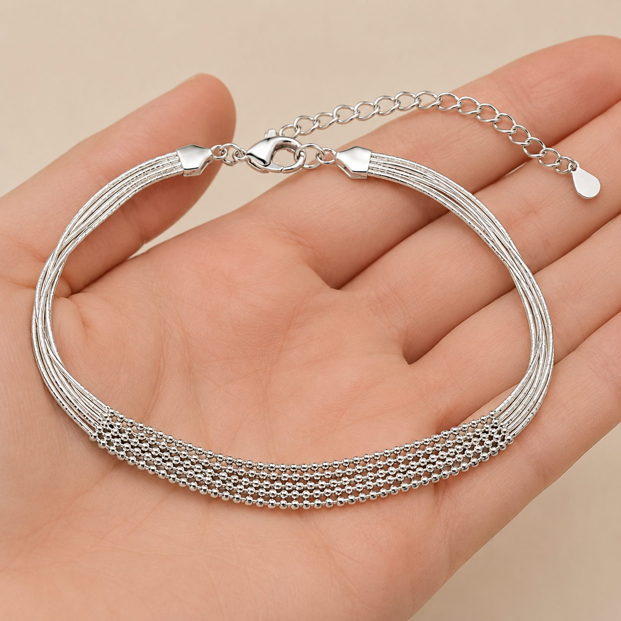 Moonwoven Luxe Layered Wristlet | 925 Silver
