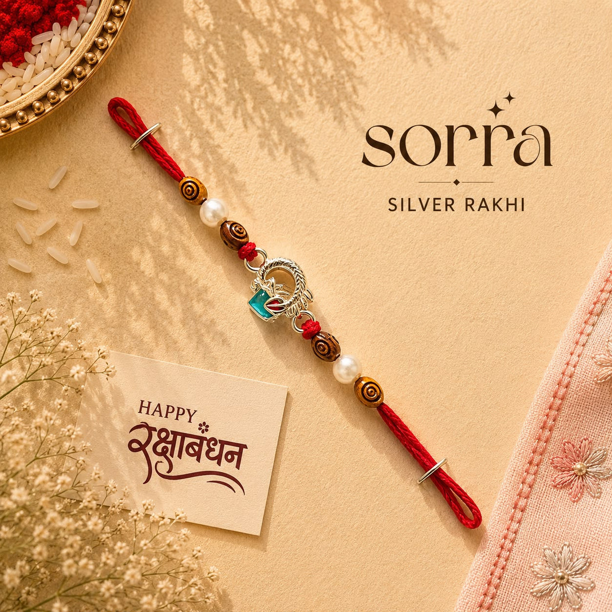 Mor Mukut Silver Rakhi