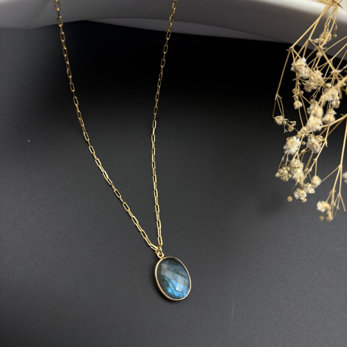 Moonlit Aura Oval Pendant | 925 Silver