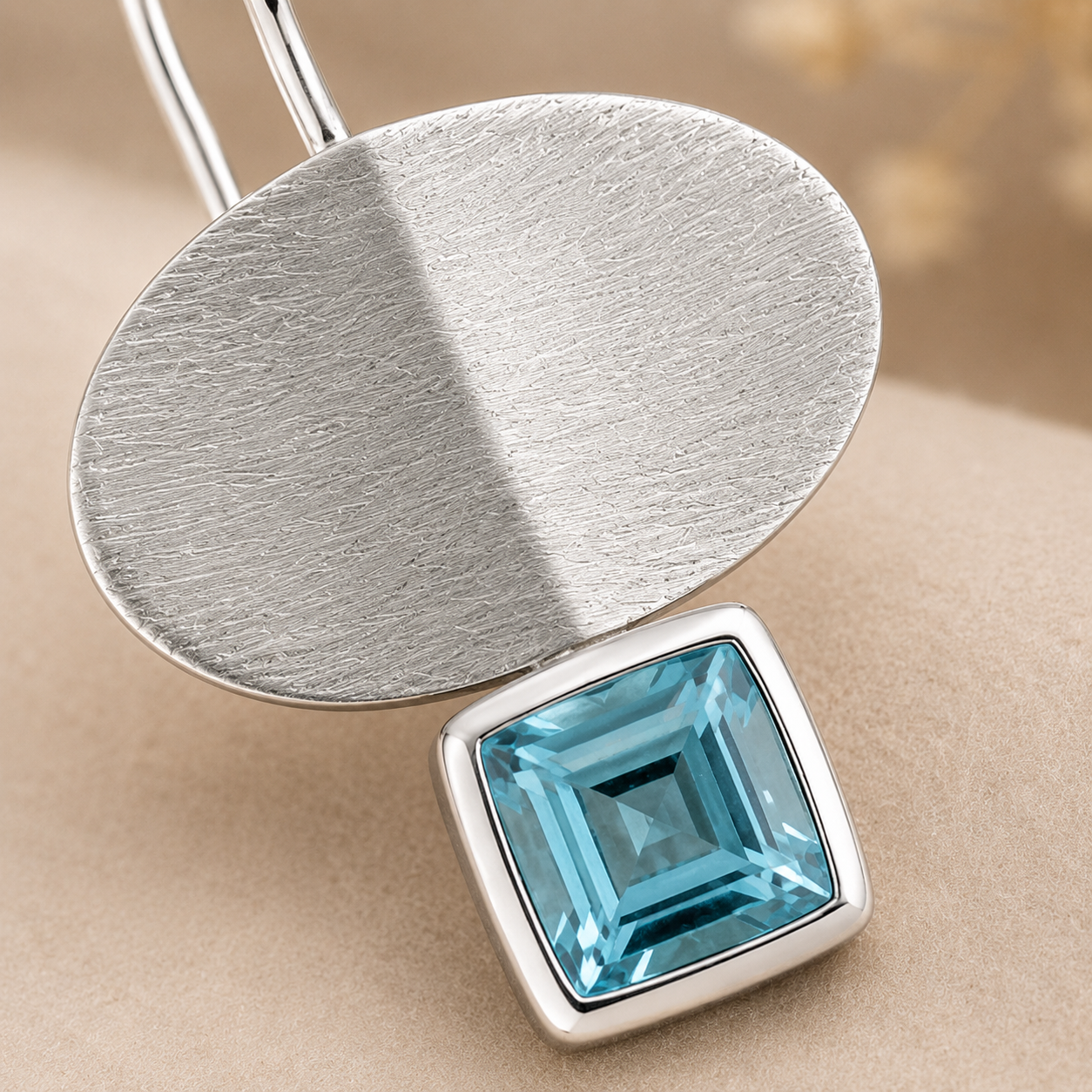 Ocean Blue Silver Danglers | 925 Silver