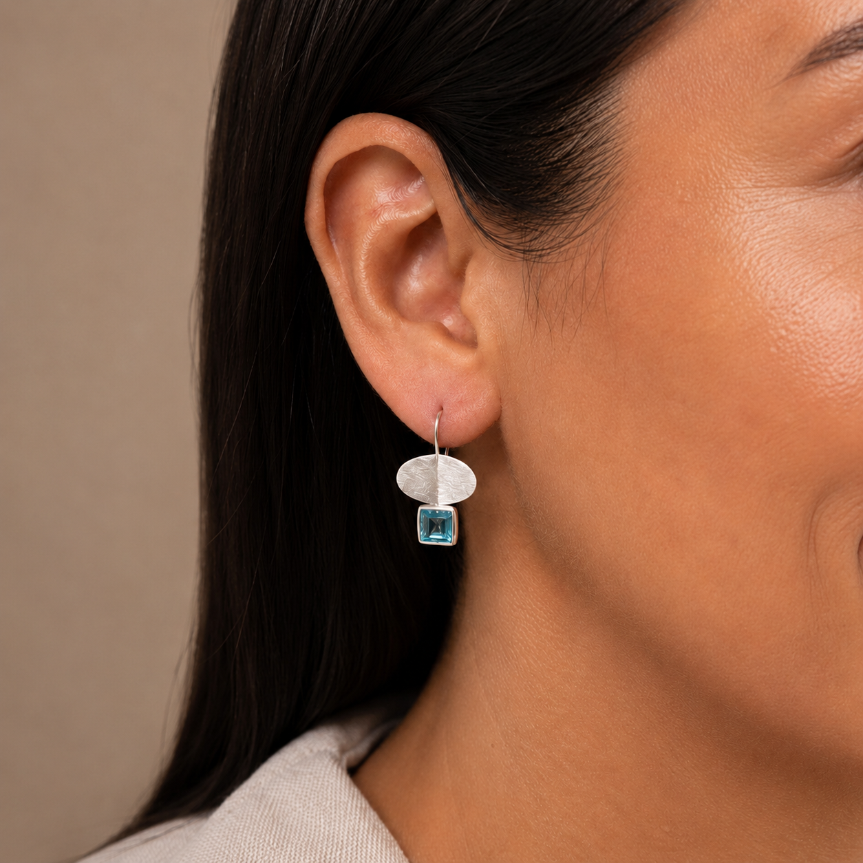 Ocean Blue Silver Danglers | 925 Silver