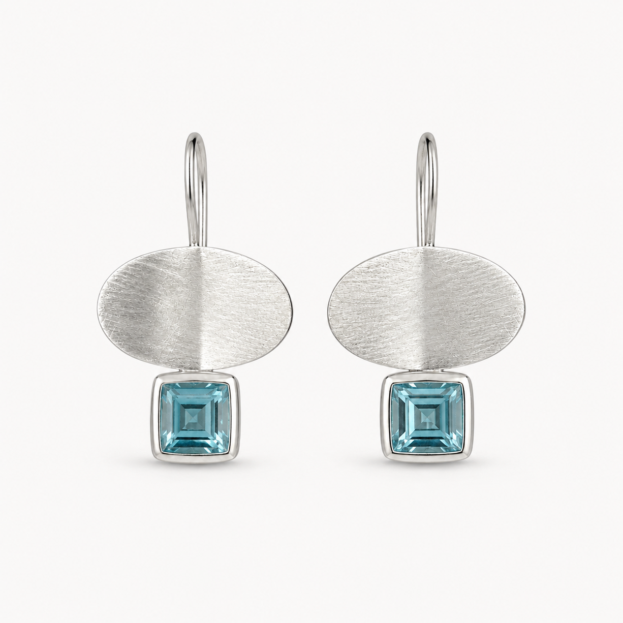 Ocean Blue Silver Danglers | 925 Silver