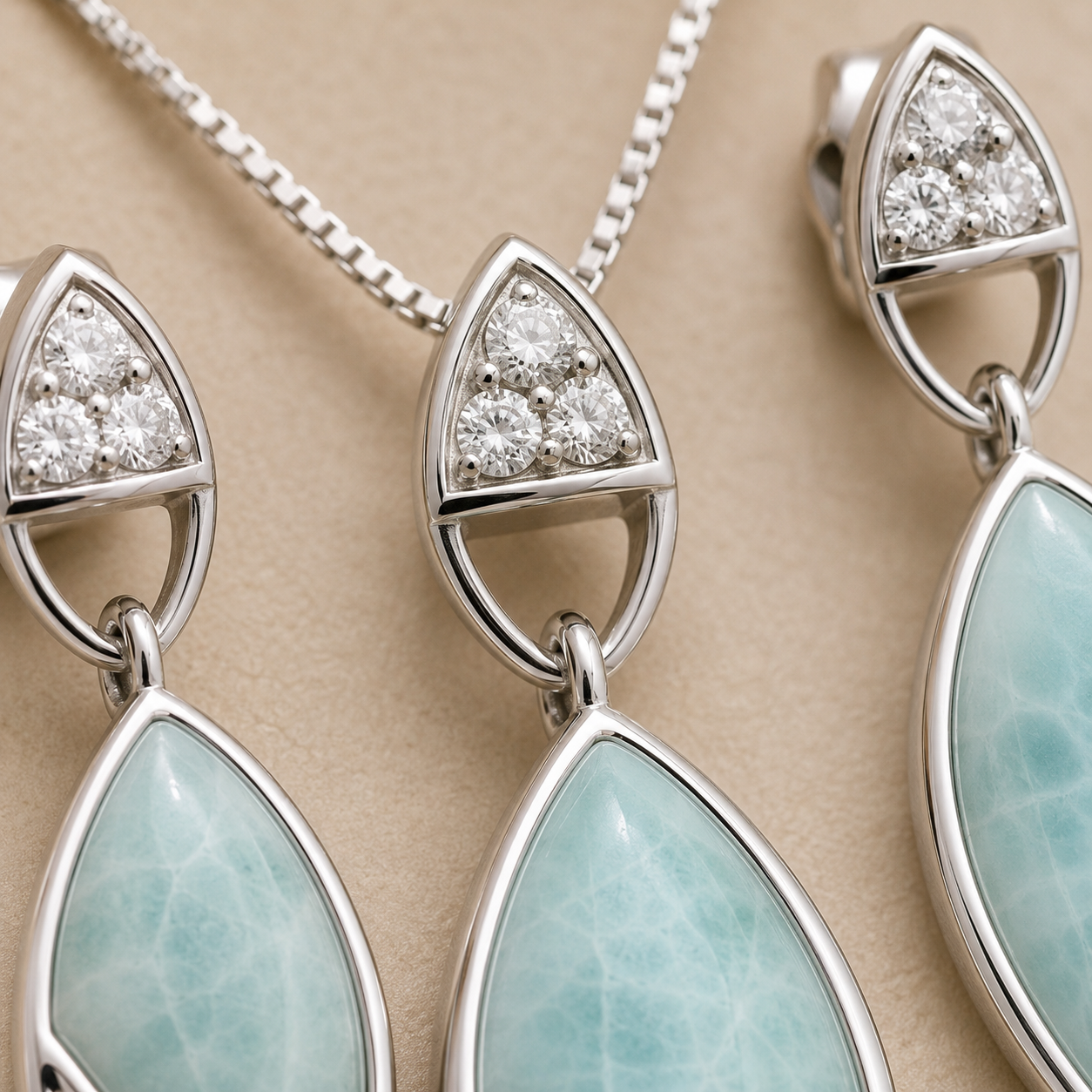 Ocean Mist Larimar Set | 925 Silver