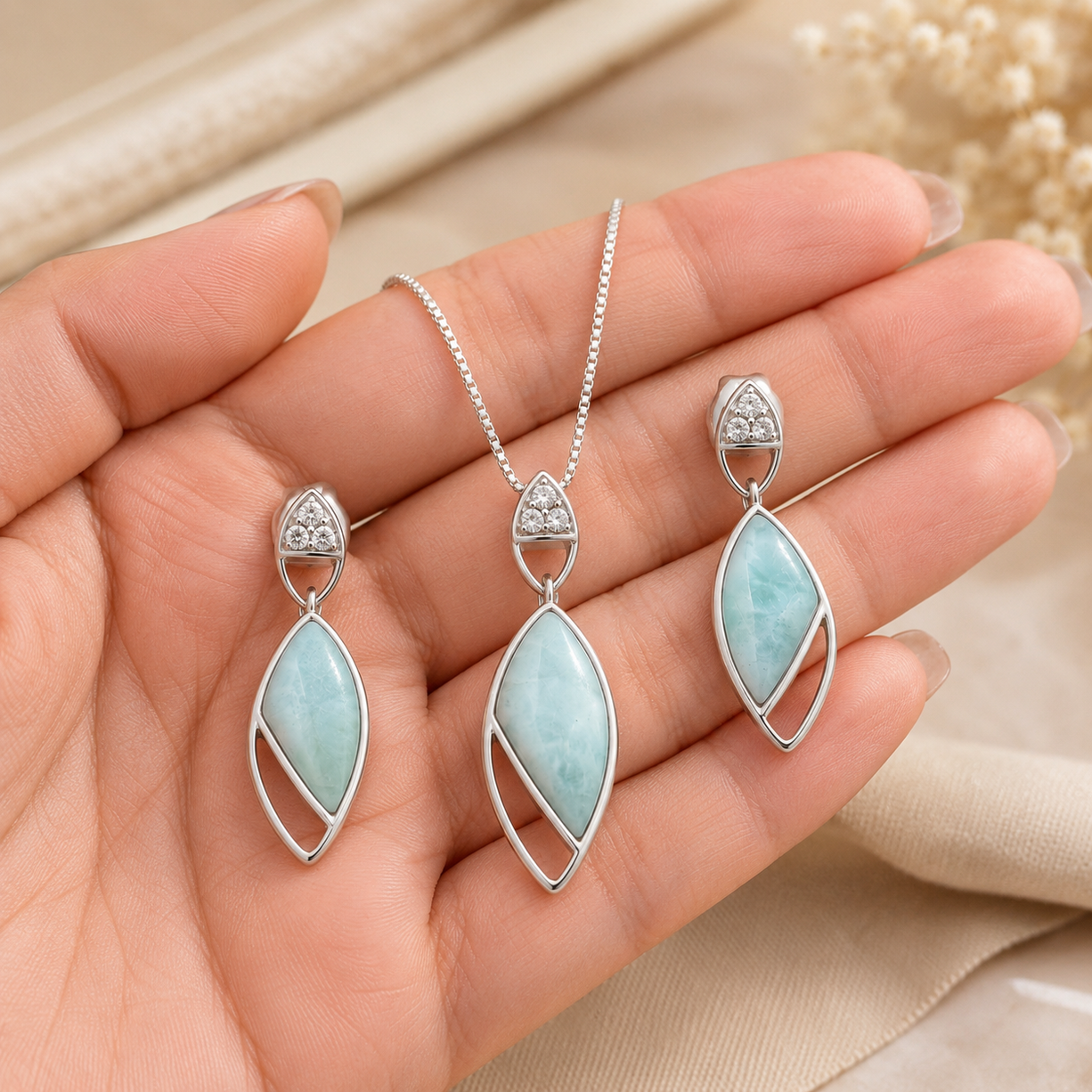 Ocean Mist Larimar Set | 925 Silver