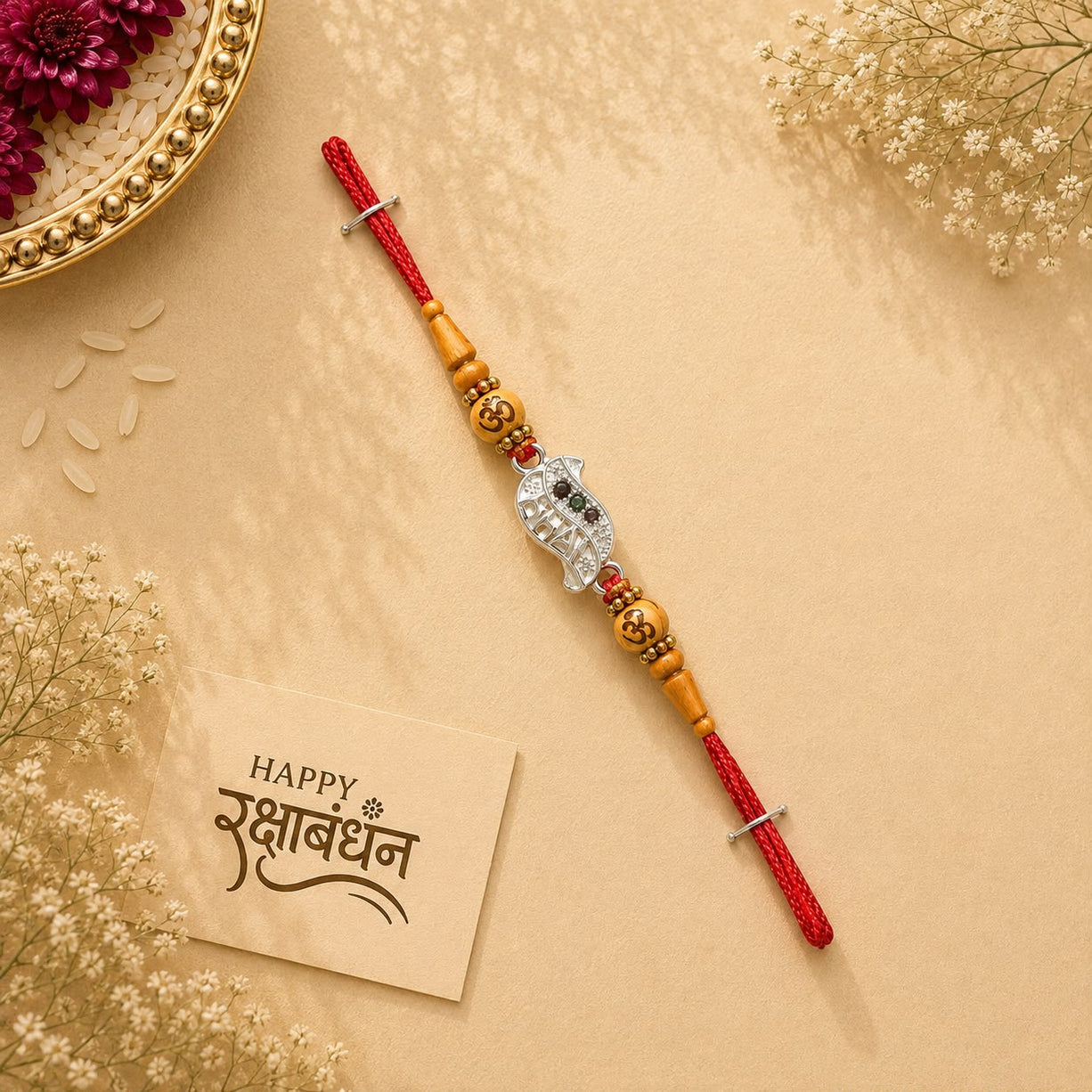 Om Shivam Silver Rakhi